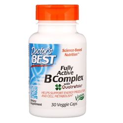 Doctor's Best Full Active B komplex, (Vitamíny B a kyselina listová v aktivovaných formách) 30 rostlinných kapslí