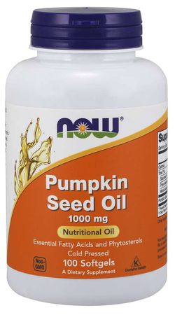 NOW® Foods NOW Pumpkin Seed Oil, olej z dýňových semínek, 1000 mg, 100 softgelových kapslí