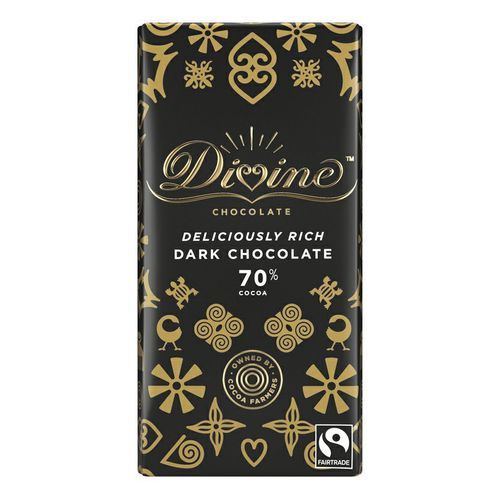 Divine Chocolate Hořká čokoládová Ghana 70%, 90g