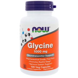 NOW® Foods NOW Glycin, 1000 mg, 100 kapslí
