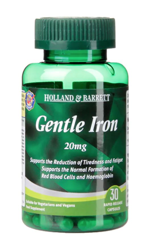 Holland & Barrett Holland&Barrett Gentle Iron (železo), 20 mg, 30 kapslí