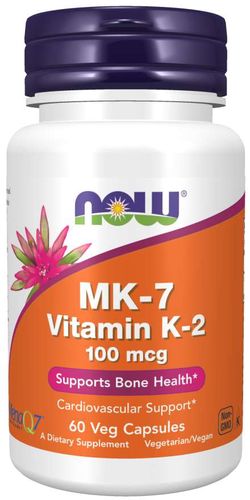 NOW® Foods NOW MK-7 Vitamin K2, 100 mcg, 60 rostlinných kapslí