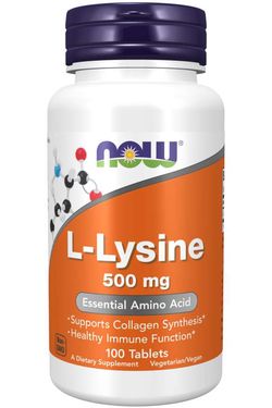 NOW® Foods Now L-Lysine (L-lysin), 500 mg, 100 tablet