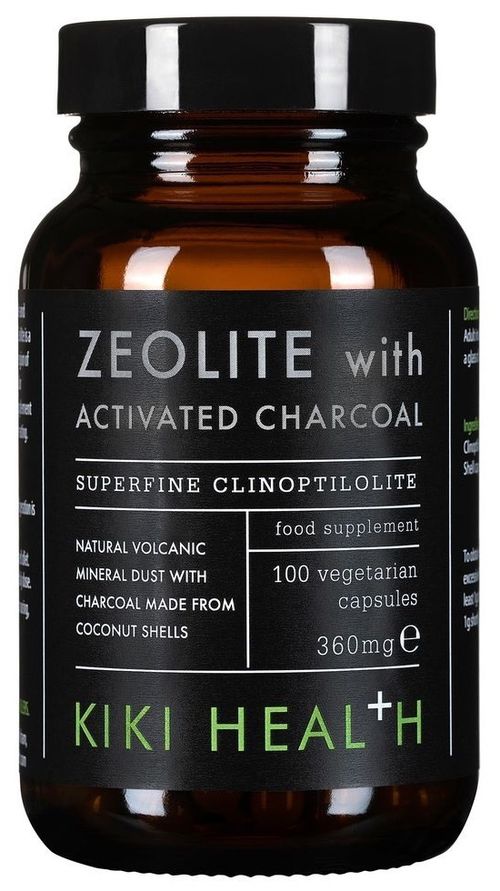 KIKI Health - Zeolite With Activated Charcoal (Zeolit s aktivním uhlím), 360 mg 100 kapslí