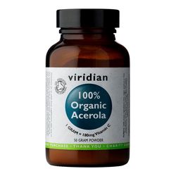 Viridian Acerola 50g Organic CZ-BIO-003 certifikát