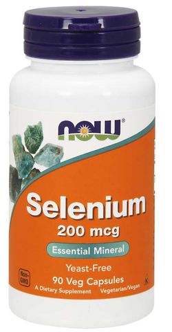 NOW® Foods NOW Selenium, 200 µg, 90 rostlinných kapslí