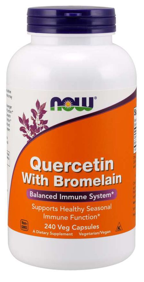 NOW® Foods NOW Quercetin with Bromelain, 240 rostlinných kapslí