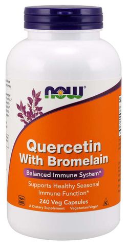 NOW® Foods NOW Quercetin with Bromelain, 240 rostlinných kapslí