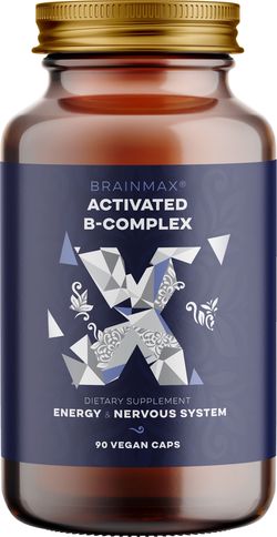 BrainMax Activated B-Complex, Aktivovaný B Komplex, 90 rostlinných kapslí