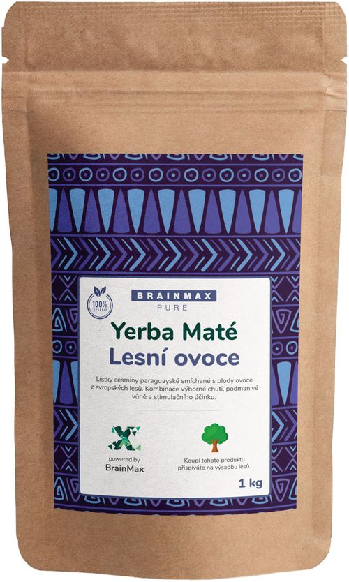 Votamax BrainMax Pure Organic Yerba Maté - Lesní ovoce, 1000 g