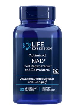 Life Extension Optimized NAD+ Cell Regenerator™ a Resveratrol, 30 rostlinných kapslí