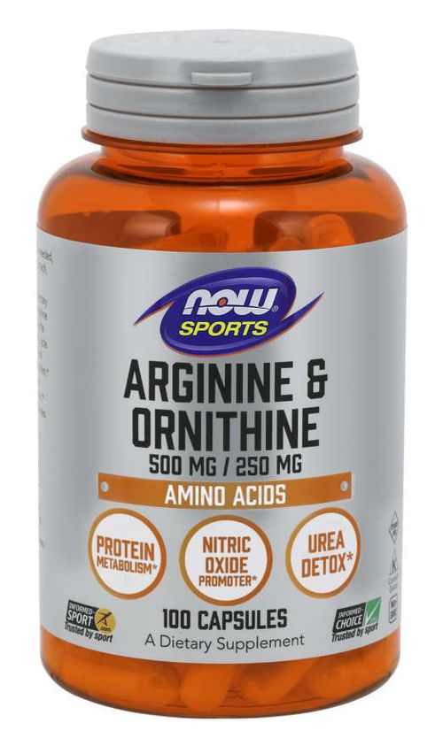 NOW® Foods NOW Arginine & Ornithine 500 mg / 250 mg, 250 kapslí