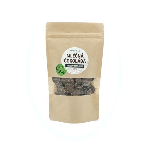 Protein&Co. Mléčná čokoláda s rýžovým mlékem  (pecky) - VEGAN Váha: 500 g