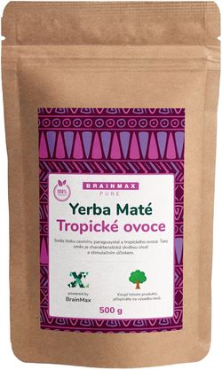 Votamax BrainMax Pure Organic Yerba Maté - Tropické ovoce, 500 g