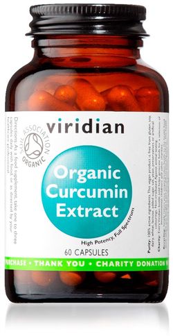 Viridian Organic Curcumin Extract 60 kapslí CZ-BIO-003 certifikát