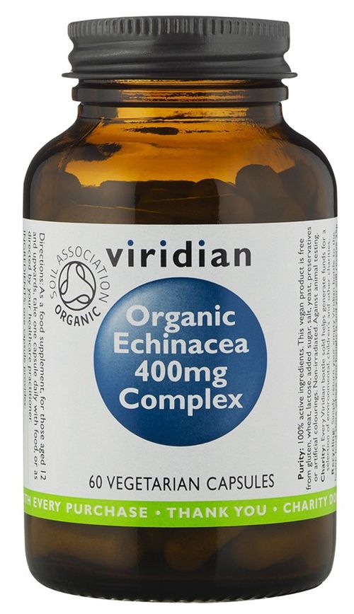 Viridian Echinacea 400mg Complex 60 kapslí Organic CZ-BIO-003 certifikát