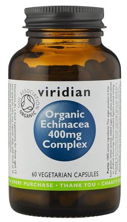 Viridian Echinacea 400mg Complex 60 kapslí Organic CZ-BIO-003 certifikát