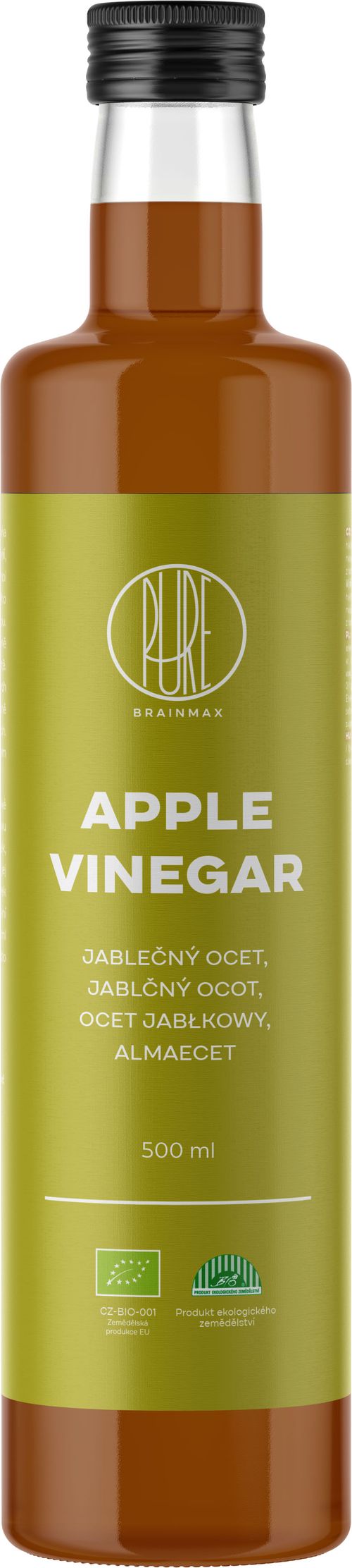 BrainMax Pure Jablečný ocet, BIO, 500 ml *CZ-BIO-001 certifikát