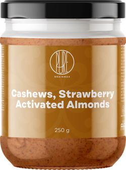 BrainMax Pure Cashews, Strawberry, Activated Almonds (oříškový krém - kešu, jahody a aktivované mandle) 250 g