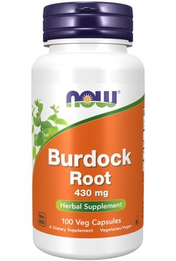 Now® Foods NOW Burdock Root 430 mg, lopuch kořen, 100 rostlinných kapslí