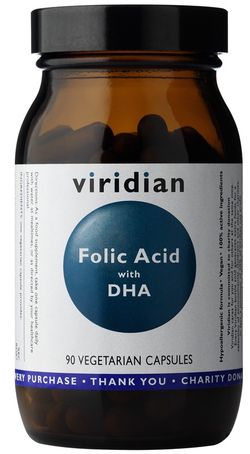 Viridian Folic Acid with DHA 90 kapslí CZ-BIO-003 certifikát