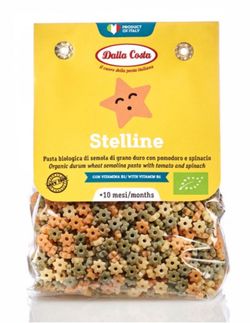 Dalla Costa - BIO Dětské těstoviny Stelline tricolore, 200 g CZ-BIO-001 certifikát