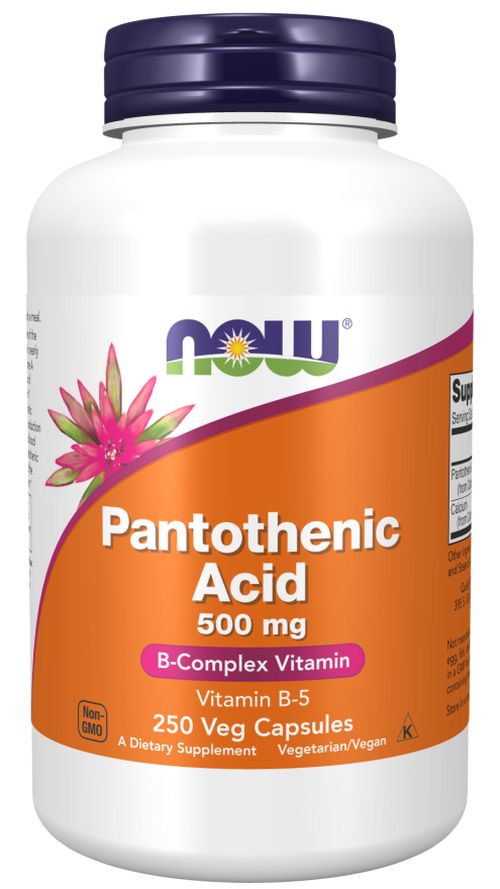 Now® Foods NOW Panthoteic Acid B5 (kyselina pantothenová), 500 mg, 250 rostlinných kapslí