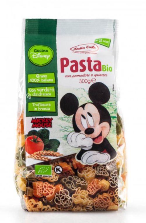 Dalla Costa - Těstoviny Disney Mickey tricolore BIO, 300 g CZ-BIO-001 certifikát