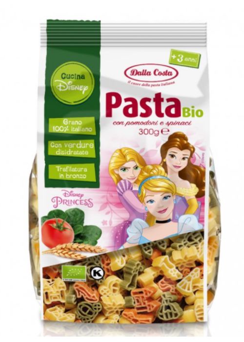 Dalla Costa - Těstoviny Disney Prinsess tricolore BIO, 300 g CZ-BIO-001 certifikát