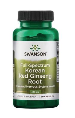 Swanson Full Spectrum Korean Red Ginseng Root (korejský ženšen) 400 mg, 90 kapslí