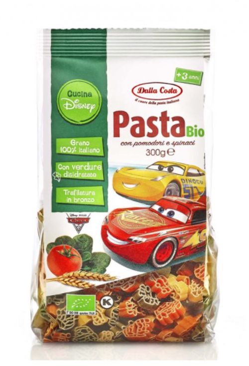 Dalla Costa - Těstoviny Disney Cars tricolore BIO, 300 g CZ-BIO-001 certifikát