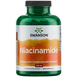 Swanson Nikotinamid Vitamín B3 (Niacinamide), 500 mg, 250 kapslí