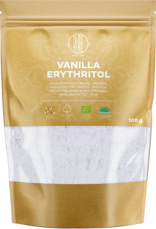 BrainMax Pure Erythritol vanilka, BIO, 100 g *CZ-BIO-001 certifikát