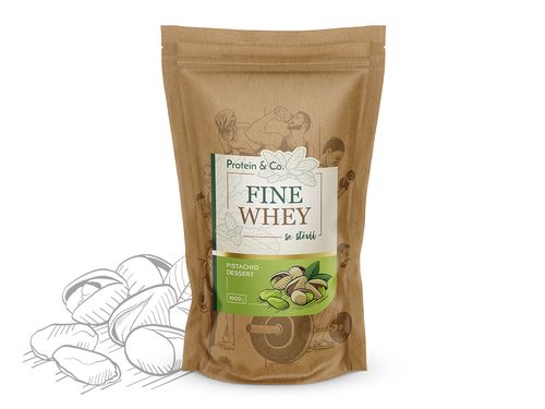 Protein&Co. FINE WHEY – přírodní protein slazený stévií Příchuť: Pistachio dessert