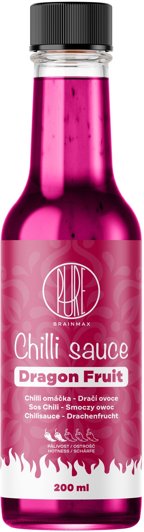 BrainMax Pure Chilli sauce - Dragon Fruit (chilli omáčka), 200 ml