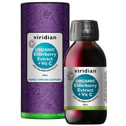 Viridian Elderberry Extract + Vitamin C 100ml Organic CZ-BIO-003 certifikát