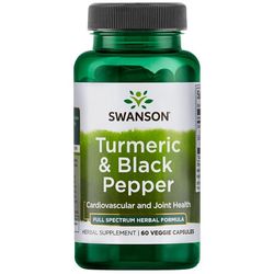 Swanson Turmeric & Black Pepper (Kurkuma a černý pepř), 60 kapslí