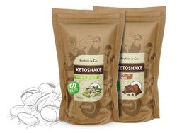 Protein&Co. Ketoshake – proteinový dietní koktejl 2 kg ZVOL PŘÍCHUŤ 1: Pistachio dessert, ZVOL PŘÍCHUŤ 2: Chocolate brownie