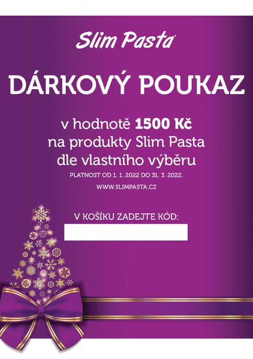 Slim Pasta Elektronický dárkový poukaz v hodnotě 1 500 Kč