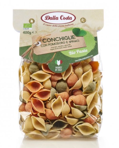 Dalla Costa - Conchiglie tricolore BIO, 400 g CZ-BIO-001 certifikát