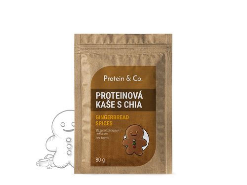 Protein&co. proteinová kaše s chia 80 g Příchuť 1: Gingerbread Spices, Váha: 80 g