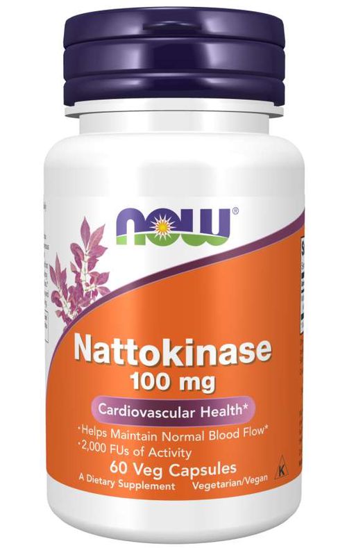 NOW® Foods NOW Nattokinase, 100 mg, 60 rostlinných kapslí